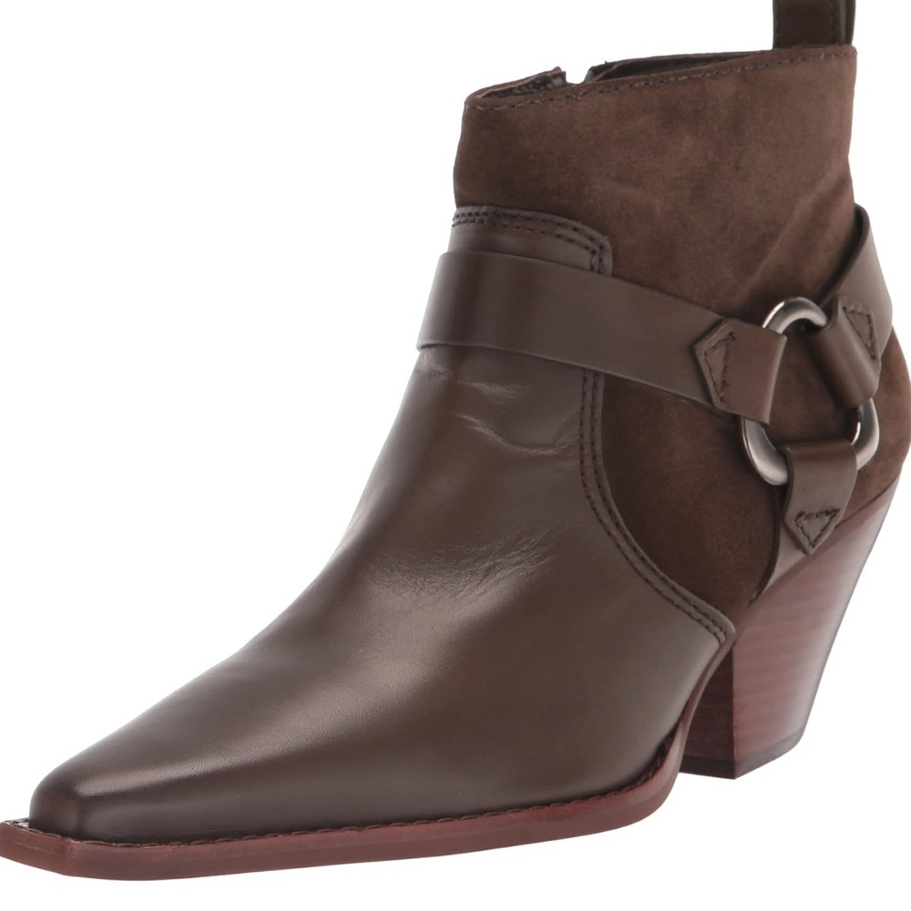 Vince Camuto NEW Nenanie Leather Suede Bootie Taupe Size 10 - Picture 2 of 13